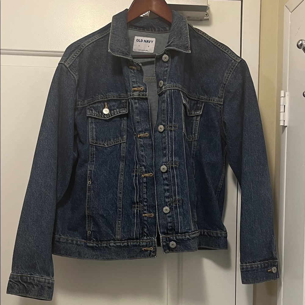 Old Navy Denim Jacket Classic Blue Jean Jacket Casual Layering Jacket